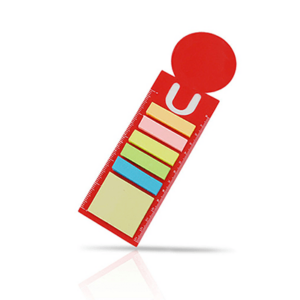 Giftsdepot Bookmark With Sticky Notes Ruler View Main Red GIH1018 Bookmark with Sticky Notes & Ruler