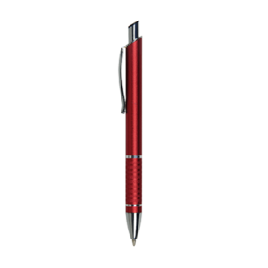 omega metal ball pen in red with silver clip and grip