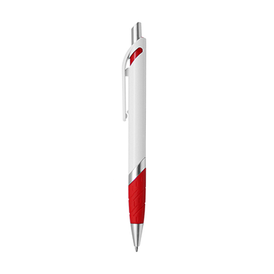 Giftsdepot Vivo Push Action Plastic Ball Pen View Main Red vivo plastic ball pen with red grip and black ink.