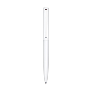 click metal ball pen in white with sleek push design