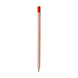 triangle shaped hb pencil with red tip and wooden body