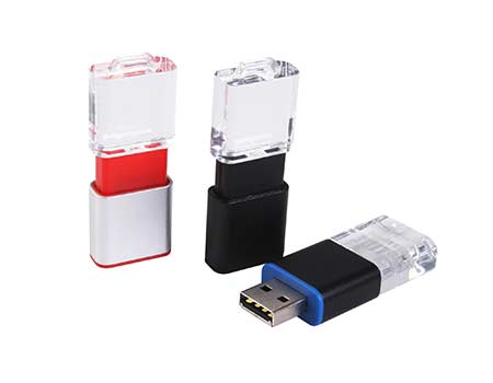 GFY1069 Crystal with LED Flash Drive