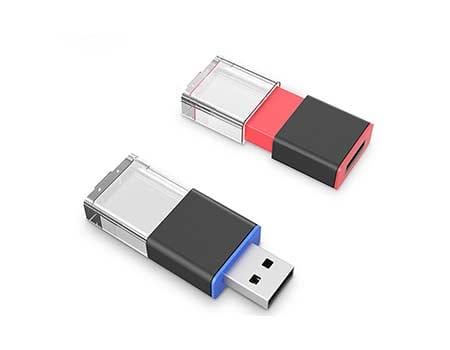 GFY1069 Crystal with LED Flash Drive