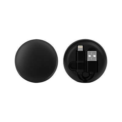 Giftsdepot Byte Retractable Charging Cable View Black GIH1178 Byte Retractable Charging Cable (2 in 1)