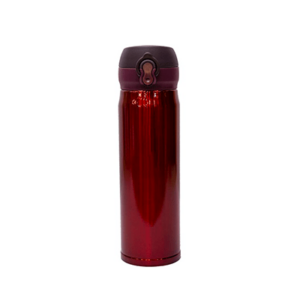 cloudberry vacuum flask with stainless steel finish in red color