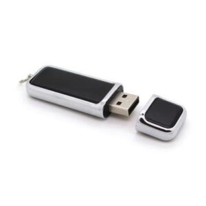 GFY1043 Square Steel Edge PU Leather Flash Drive