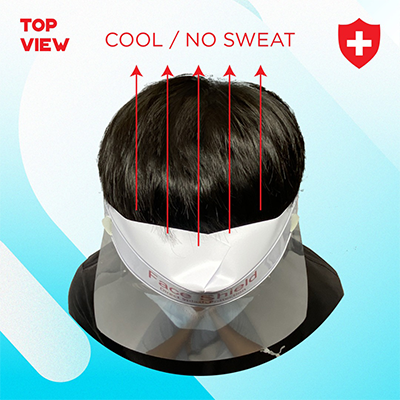 Giftsdepot - Covid-19 Kit, Face Shield, White Color, Top View, Malaysia