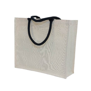 Giftsdepot - Brilliant Canvas Bag, Black-Handle, Natural Color, Malaysia