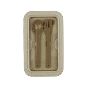 Giftsdepot - Slurpy Lunch Box, wheat straw + PP, Natural Color, Close, Malaysia