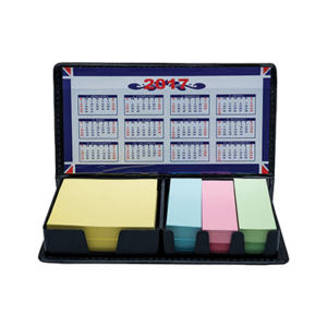 Giftsdepot - PU Sticky Memo Pad II, Horizontal Size, Black Color, Open, Malaysia