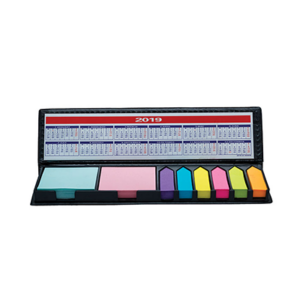 Giftsdepot - PU Sticky Memo Pad III, Horizontal Slim Size, Black Color, Open, Malaysia