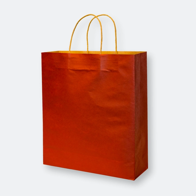 GMG1110_Craft_Paper_Bag_I_(Big)_Red craft paper bag i with twisted handles in bold color