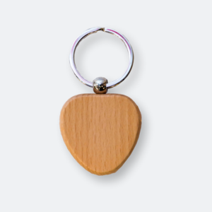 kelly wooden keychain with rounded triangular natural wood design