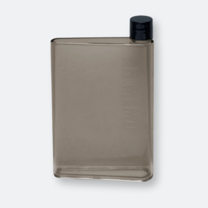 memo bottle with slim rectangular design and black cap