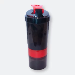 sipzo sport bottle in black and red with secure lid