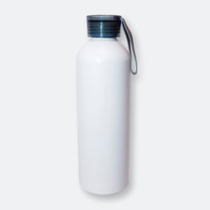 pufflo stainless steel bottle with carry strap and slim aluminium build