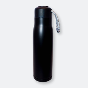 truffo stainless steel bottle with rope cap in matte black