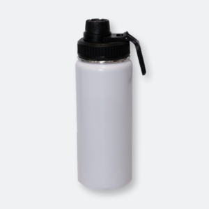 rifflo stainless steel bottle with matte finish and black lid