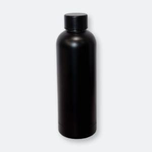 gufflo stainless steel bottle with screw lid in black finish