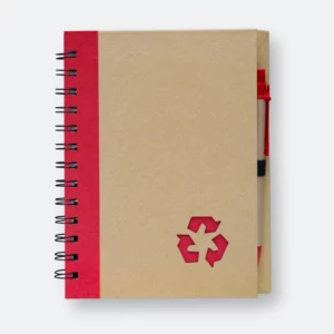 GMG1052_Trunk_Eco_Notepad_with_Pen_Red GMG1052 Trunk Eco Notepad with Pen