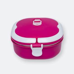 stainless steel lunch box iii in bright magenta color with secure lid design