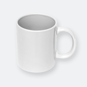 spungy mug with white sublimation-ready ceramic surface