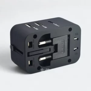 velo travel adapter with usb ports and global plug