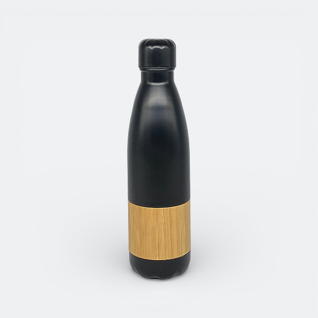 GMG2117_BambooSip_Stainless_Steel_Bottle_Black GMG2117 BambooSip Stainless Steel Bottle (750ml)